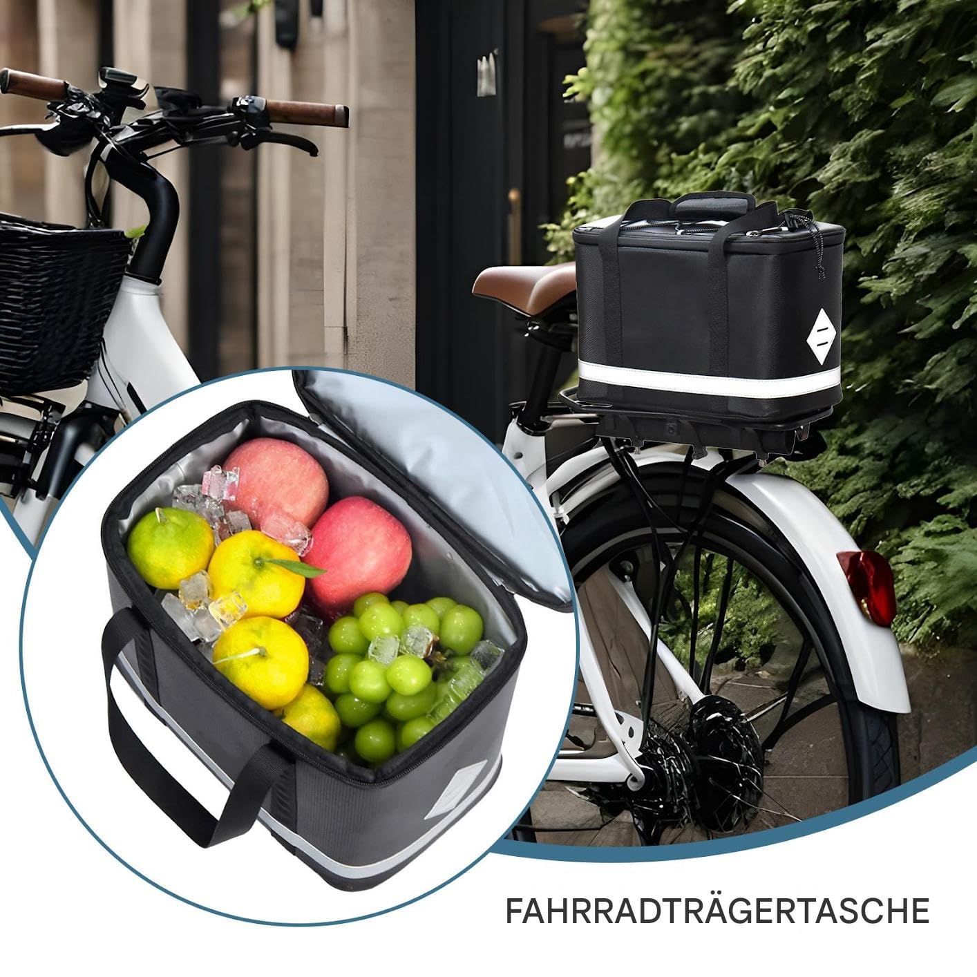 Generisch Fahrrad Gepäckträger Tasche Isolierte Fahrrad Tasche groß