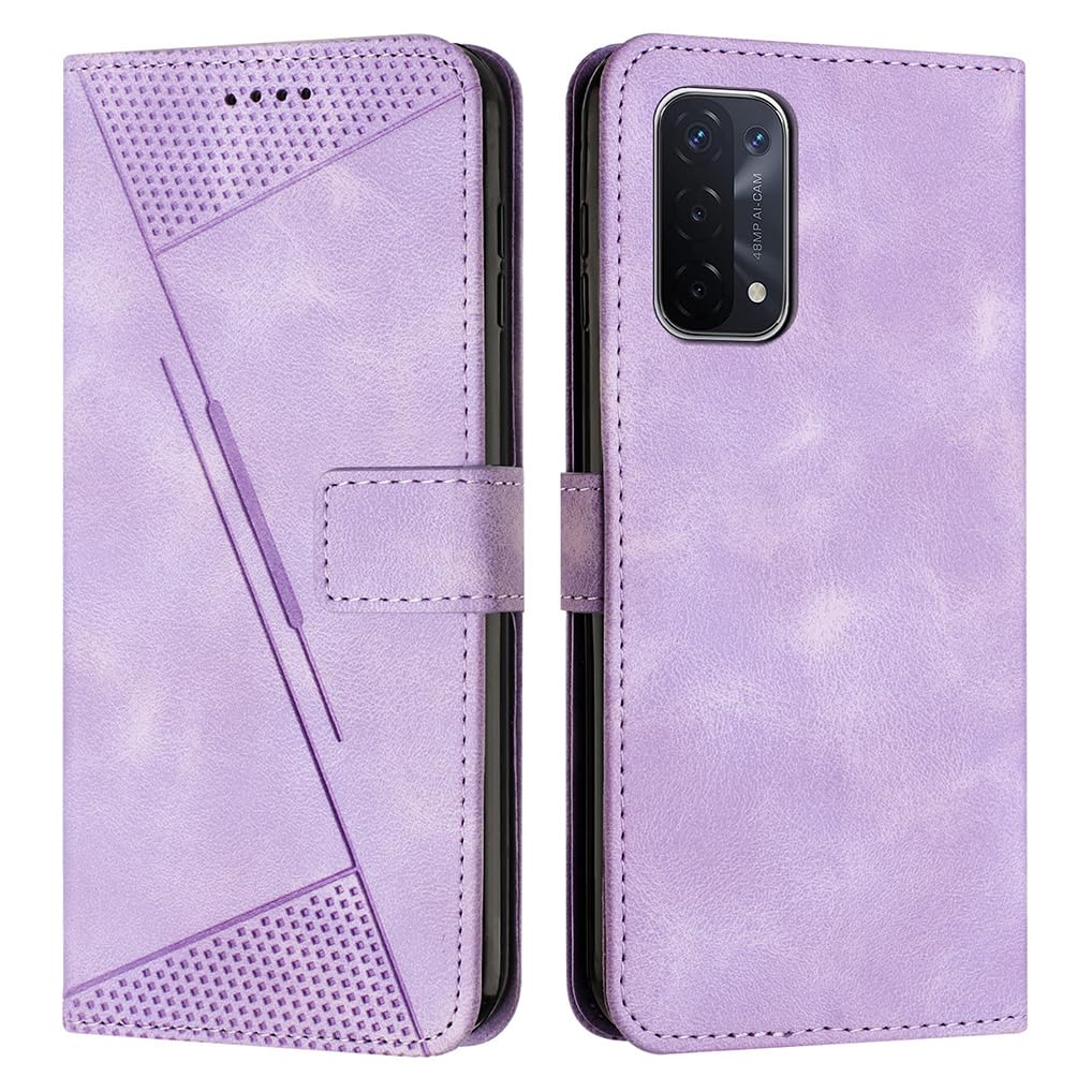 Custodia Portafoglio In Pelle Con Magnete Per Oppo A54 5G - Rosa, Con Slot Per Carte E Supporto Per Video - 3