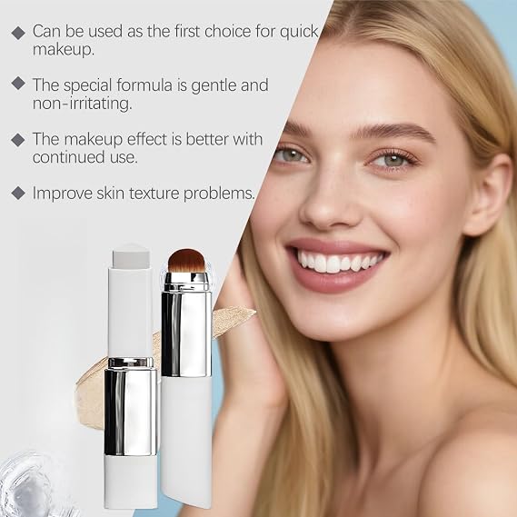 Color Changing Foundation Stick,Full Coverage Foundation with Brush,Cream F/oundation & Concealer Stick 2-in-1,Makeup F/oundation Suitable for All Skin Types, Spot Concealer(Medium)