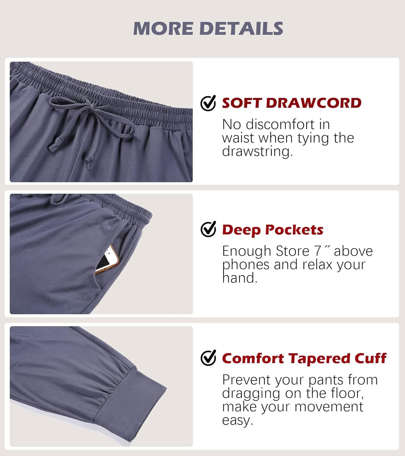 Envlon Womens Yoga Pants Loose Lightweight Workout Sweatpants Drawstring Comfy Joggers Casual Lounge Pants with Pockets - Image 4