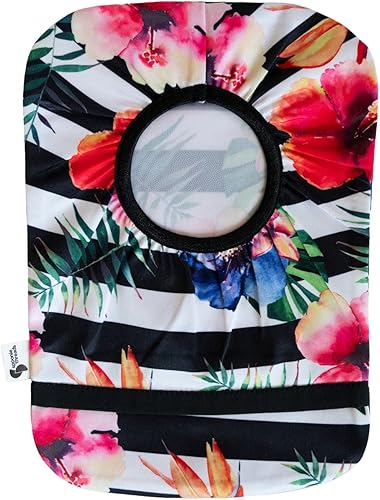 Spoonie Threads Funda elástica para bolsa de ostomía  Bolsas ajustables de ileostomía de estoma de colostomía  Varios colores y tamaños, floral raya