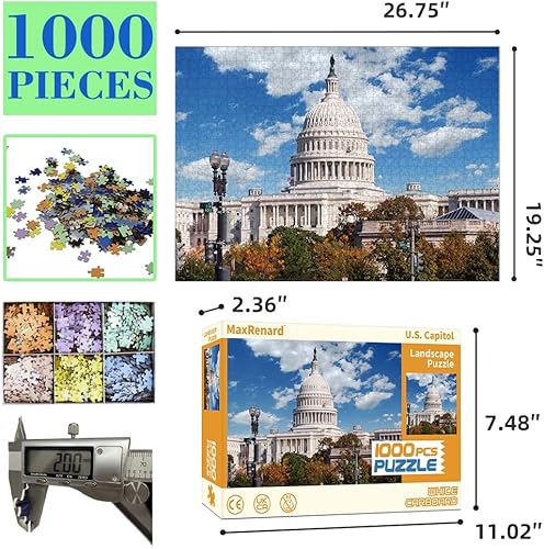 Miniatura 2 de Famous Building U.S. Capitol Puzzle 1000 piezas para adultos rompecabezas