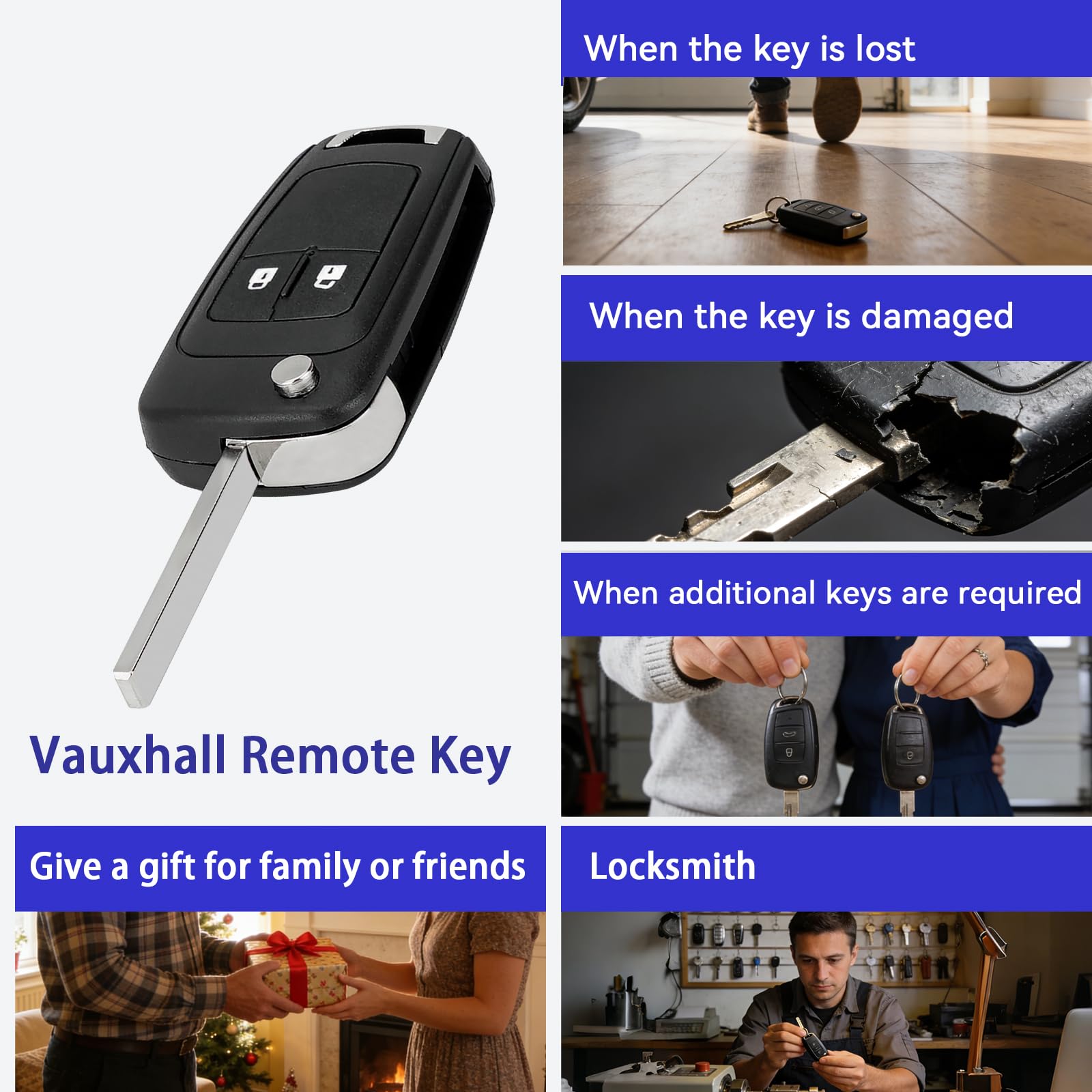 433MHZ Remote Key Fob for Vauxhall Astra J Insignia Zafira B Meriva Cascade Adam Mokka Corsa E For 2 Buttons Vauxhall Key Fob Replacement with 46chip — view 7