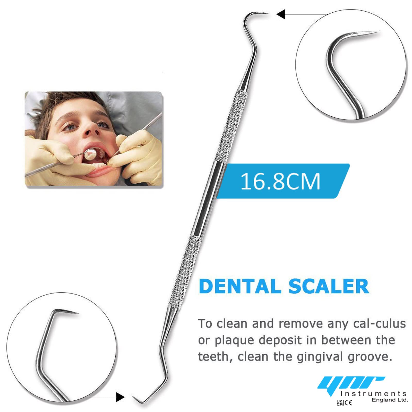 YNR Teeth Tooth Tarter Pet Plaque Scraper Calculus remover Animal Tooth Scaler CE (3 Pcs Kit)