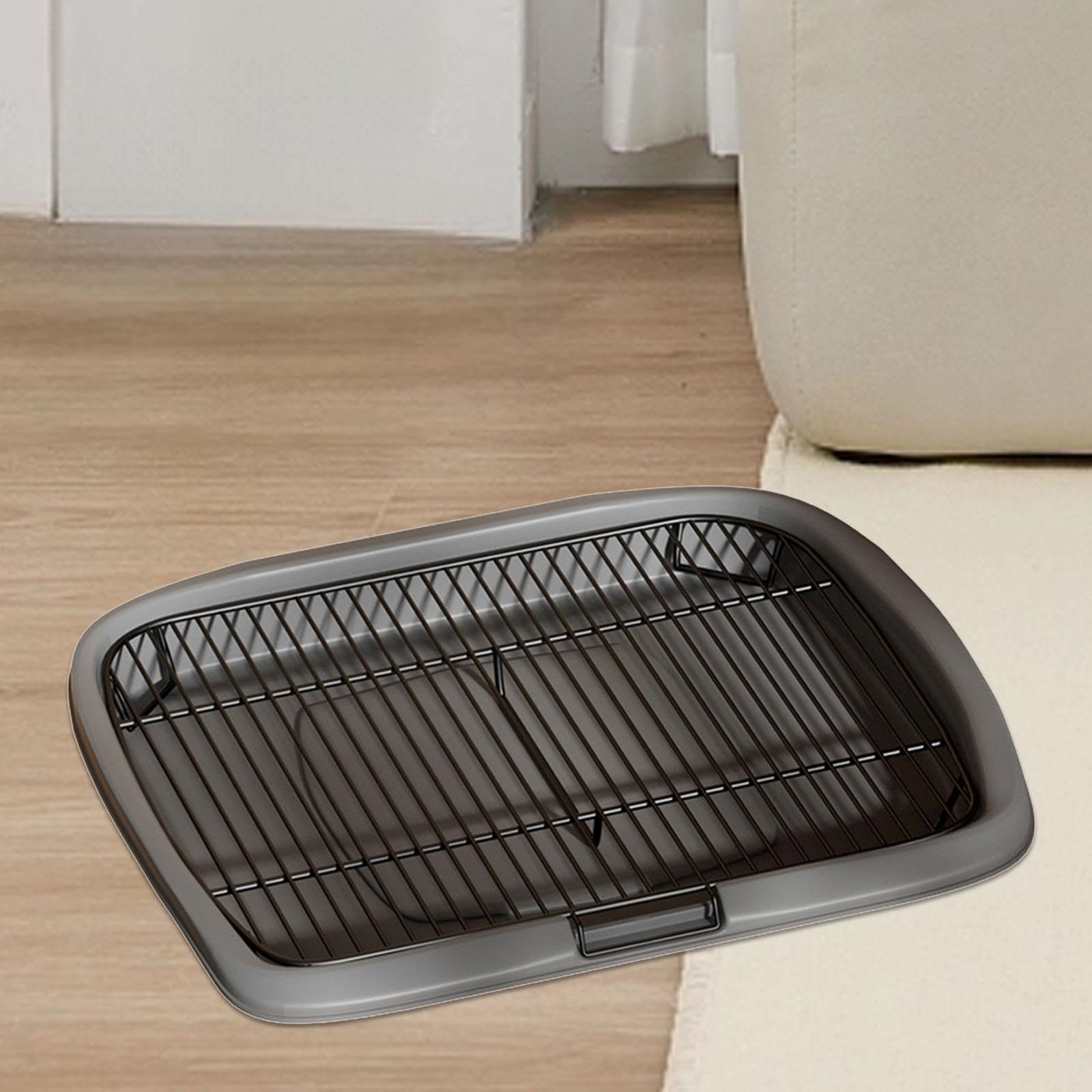 Limpiador de bandejas de baño para Perros, Ligero y fácil de Limpiar, con Rejilla extraíble para Perros pequeños y medianos. Bandeja de baño, Gris, SG