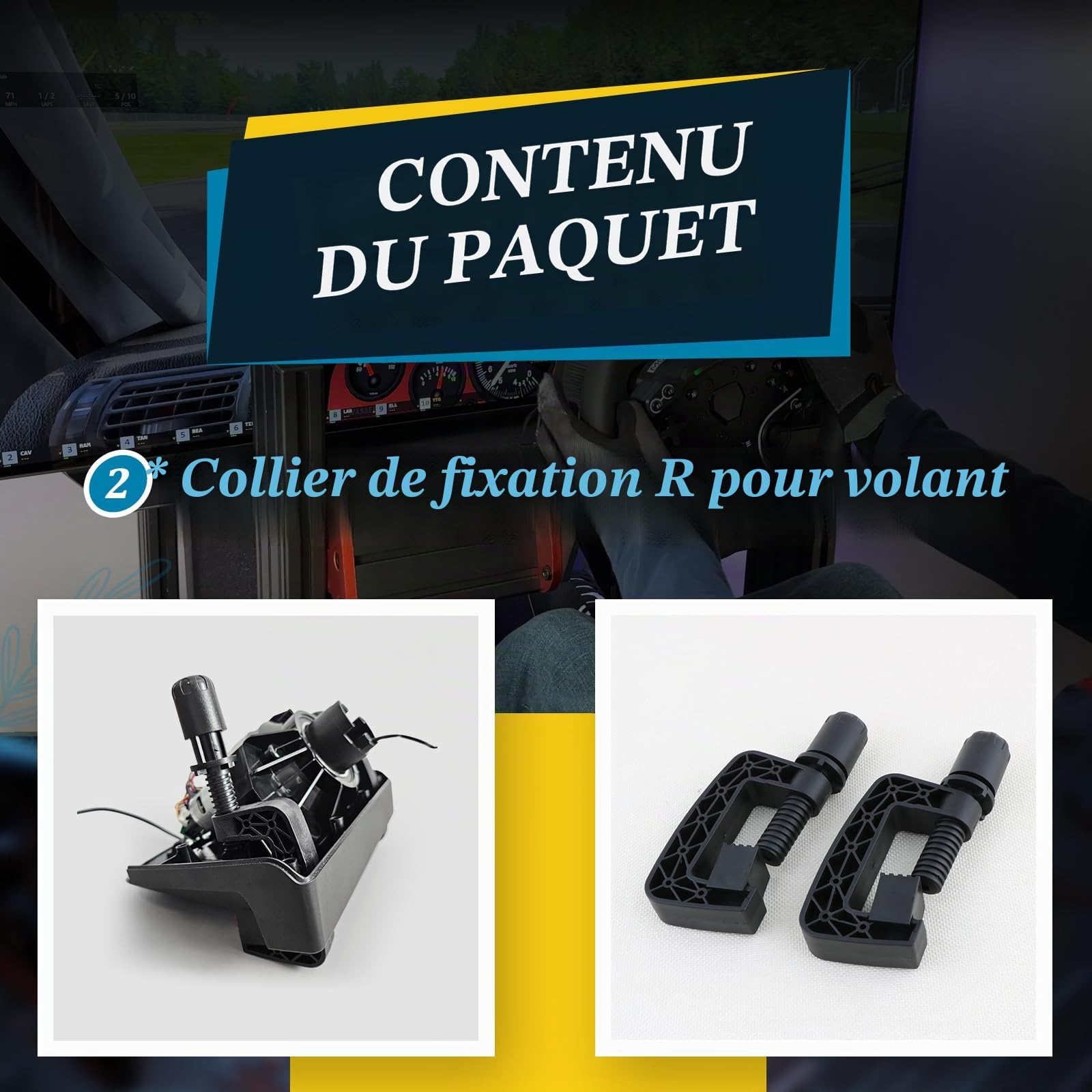 2 pcs pour Logitech G25 G27 G29 G920 G923 Fixation Pince De Volant,Vis et Boulons de Remplacement pour Volants de Course Inclus Outils（XX）
