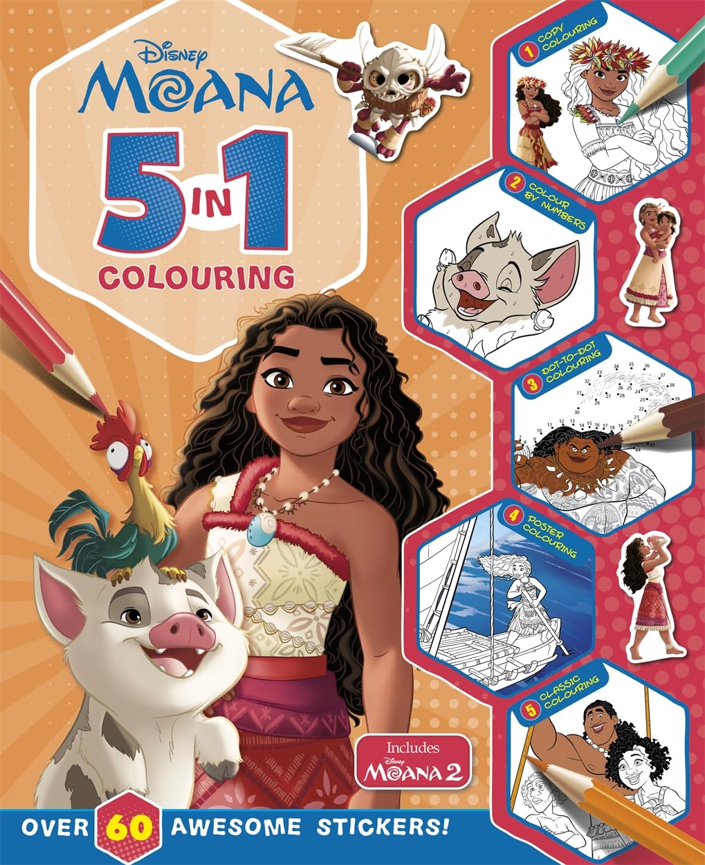 Moana 5in1 Colouring PAPERBACK 9781836508809