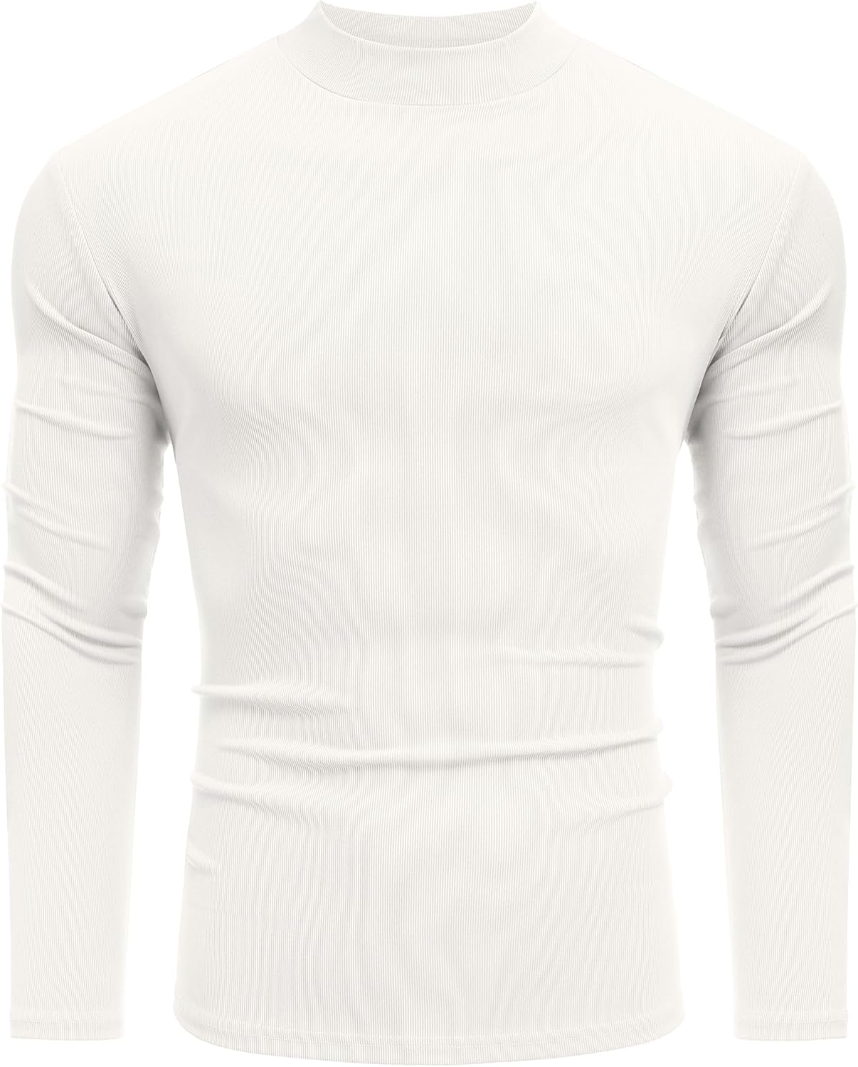 COOFANDY Men's Mock Turtleneck Long Sleeve Shirts Slim Fit Basic T-Shirt Lightweight Ribbed Pullover Sweater - Image 7