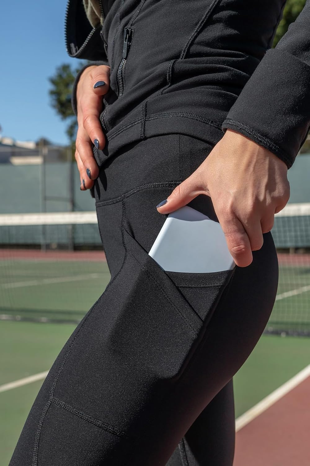 Yogipace Women's Petite High Waisted Yoga Leggings with Side Pockets, Ankle Length Active Pants,23"/25" Inseam - Image 7