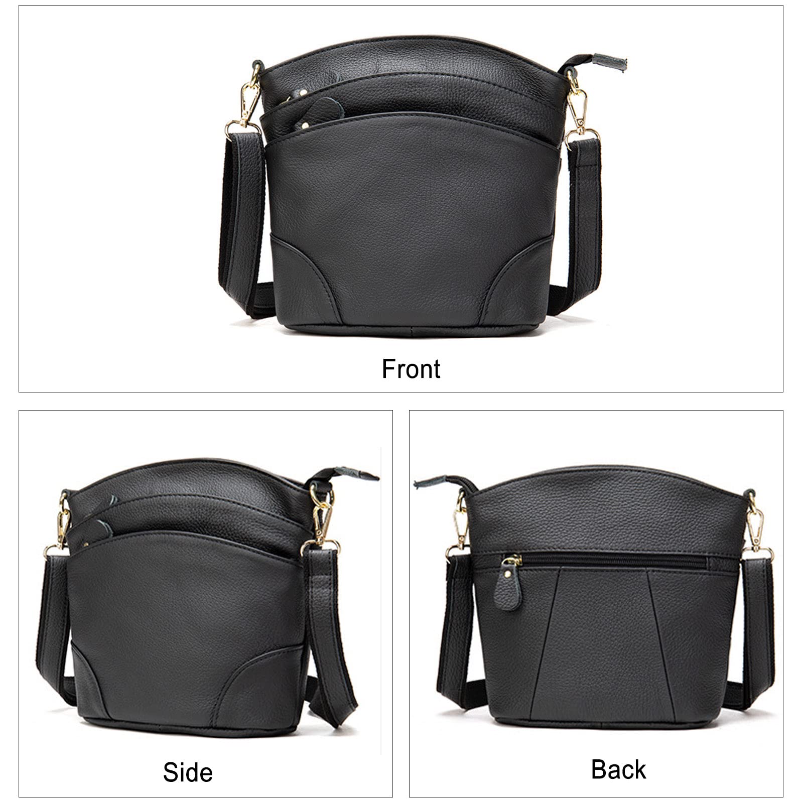 FANDARE Borsa a tracolla per cellulare Donna Borsa a Spalla Pelle Mini Telefono Pochette Borsello Phone Crossbody Bag Cellulare Portafogli Borsa Viaggio Borsa a Spalla Nero