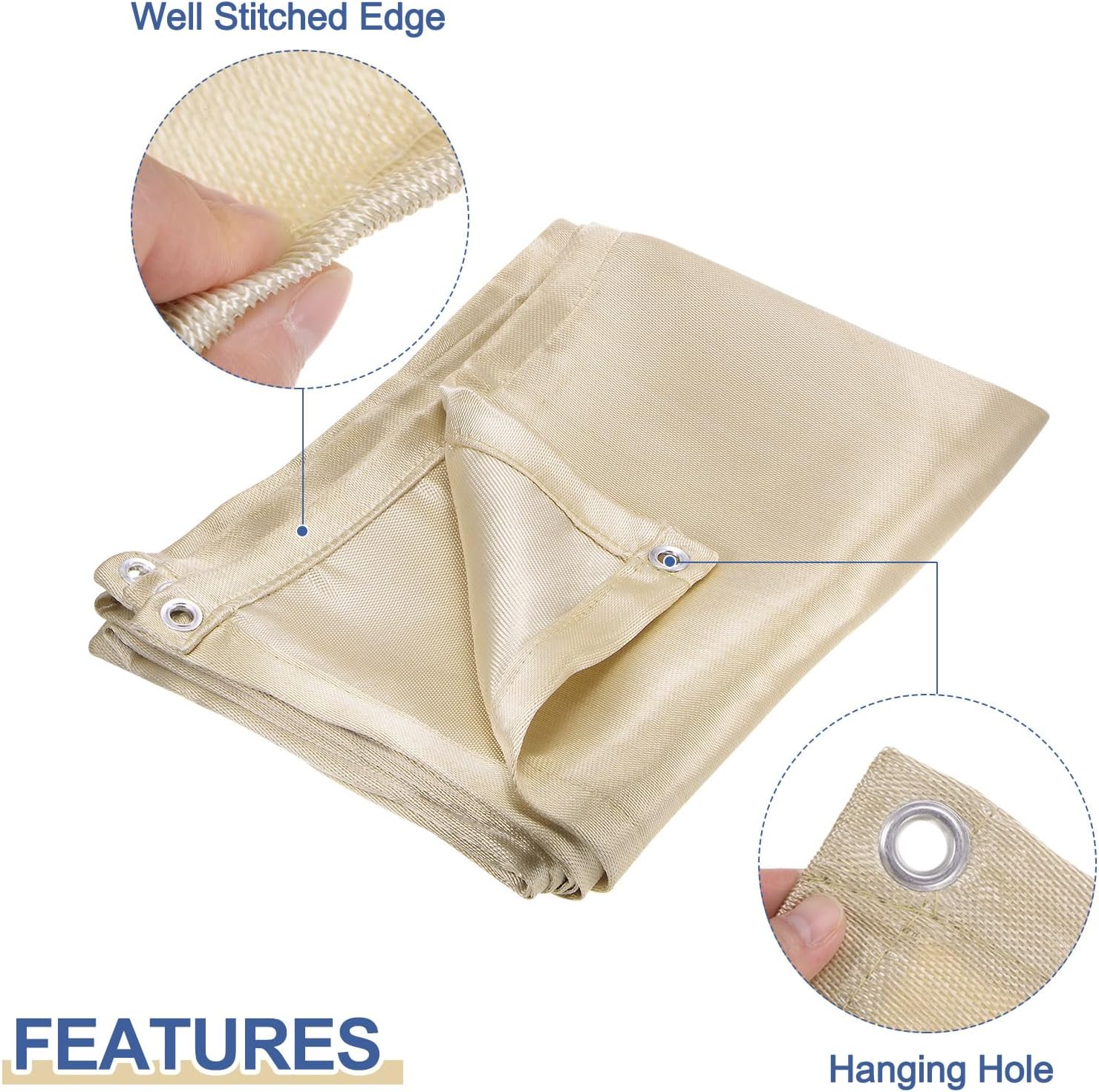 HARFINGTON 2pcs Welding Blanket Fireproof 8ftx6ft 1022 Fahrenheit Working Temp Fiberglass Fire Retardant Blankets for Heat Insulation, Welding Soldering Heat Shield