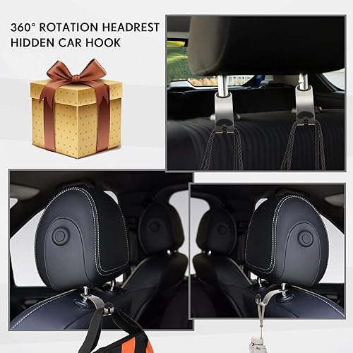 Miniatura 7 de Threan 6 ganchos para el asiento trasero del vehículo, gancho fuerte para el reposacabezas del asiento del automóvil, bolsas de mano, colgador para
