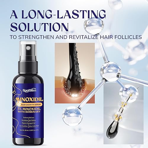 Miniatura 7 de Crecimiento del cabello de minoxidil al 5% para hombres y mujeres paquete de 2 sueros de tratamiento de pérdida de cabello minoxidil extra fuerte