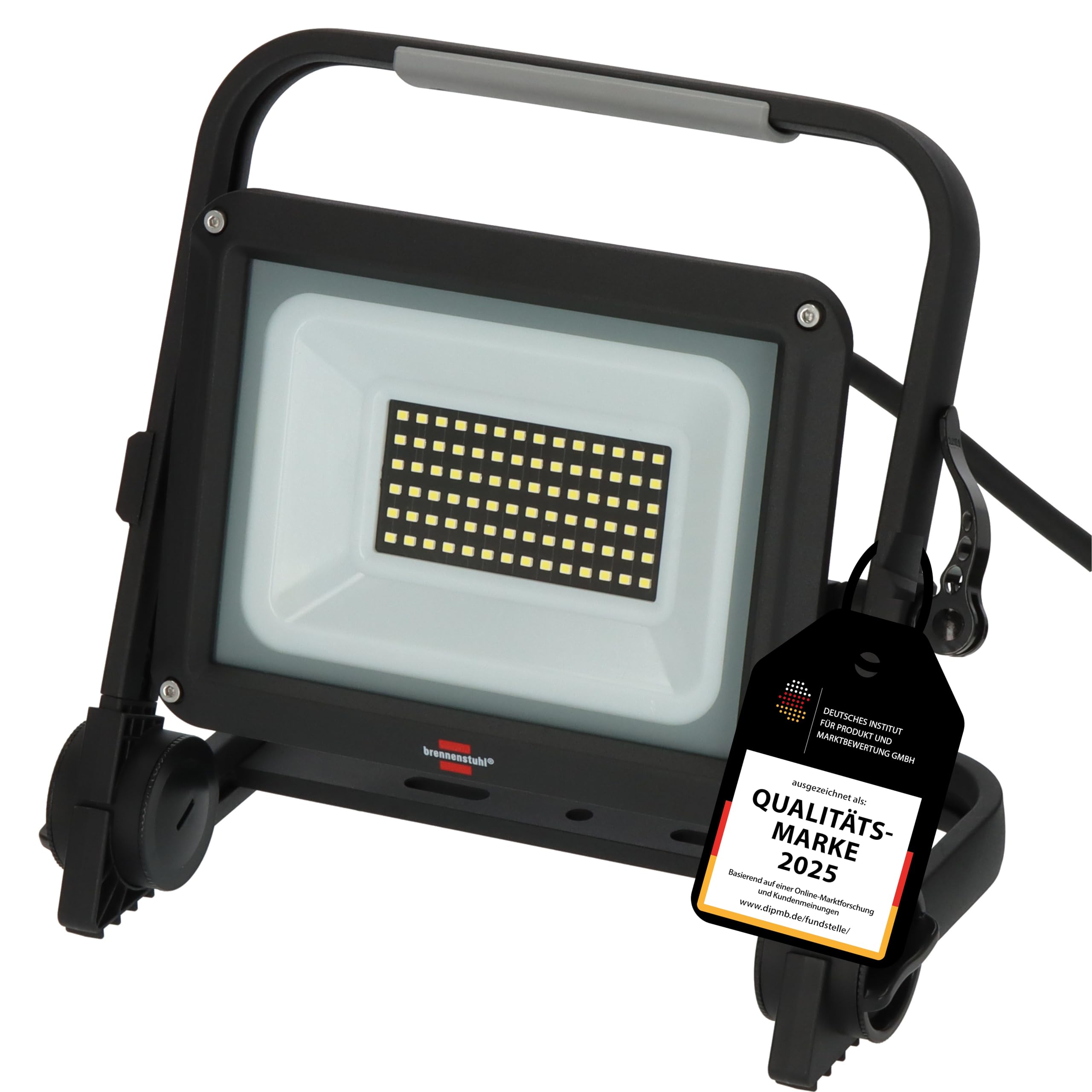 Brennenstuhl Mobiler LED Strahler JARO 7060 M/LED-Leuchte 50W für außen (LED-Außenstrahler mit 5m Kabel, LED-Fluter 5800lm aus Aluminium, dimmbar, IP65)