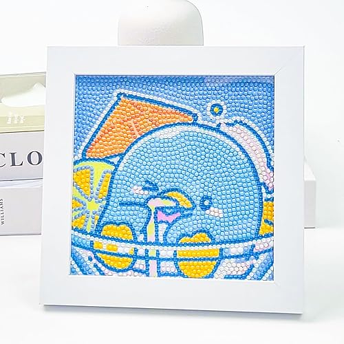 ROFOLO Kit de pintura de diamante para niños con marco artístico y manualidades para niños, kit de pintura completa por números, decoración del