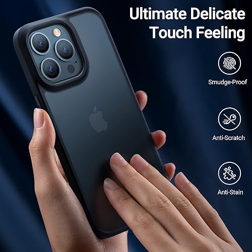 Miniatura 12 de TORRAS - Funda a prueba de golpes para iPhone 14 (contra caídas de grado militar de 10 pies), elegante, parte trasera translúcida y borde suave