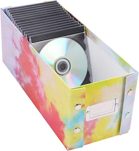 Miniatura 3 de Caja de almacenamiento para CD, paquete de 2, duradera, 5.1 x 5.1 x 13.2 pulgadas, soportes para discos con tapas para almacenar hasta 330 discos,