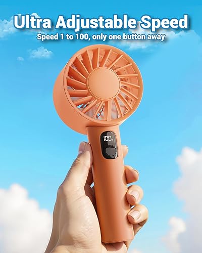 Miniatura 9 de FrSara Ventilador de mano portátil, ventilador de cuello, mini ventilador de escritorio, ventilador multifunción, batería de 4000 mAh de duración