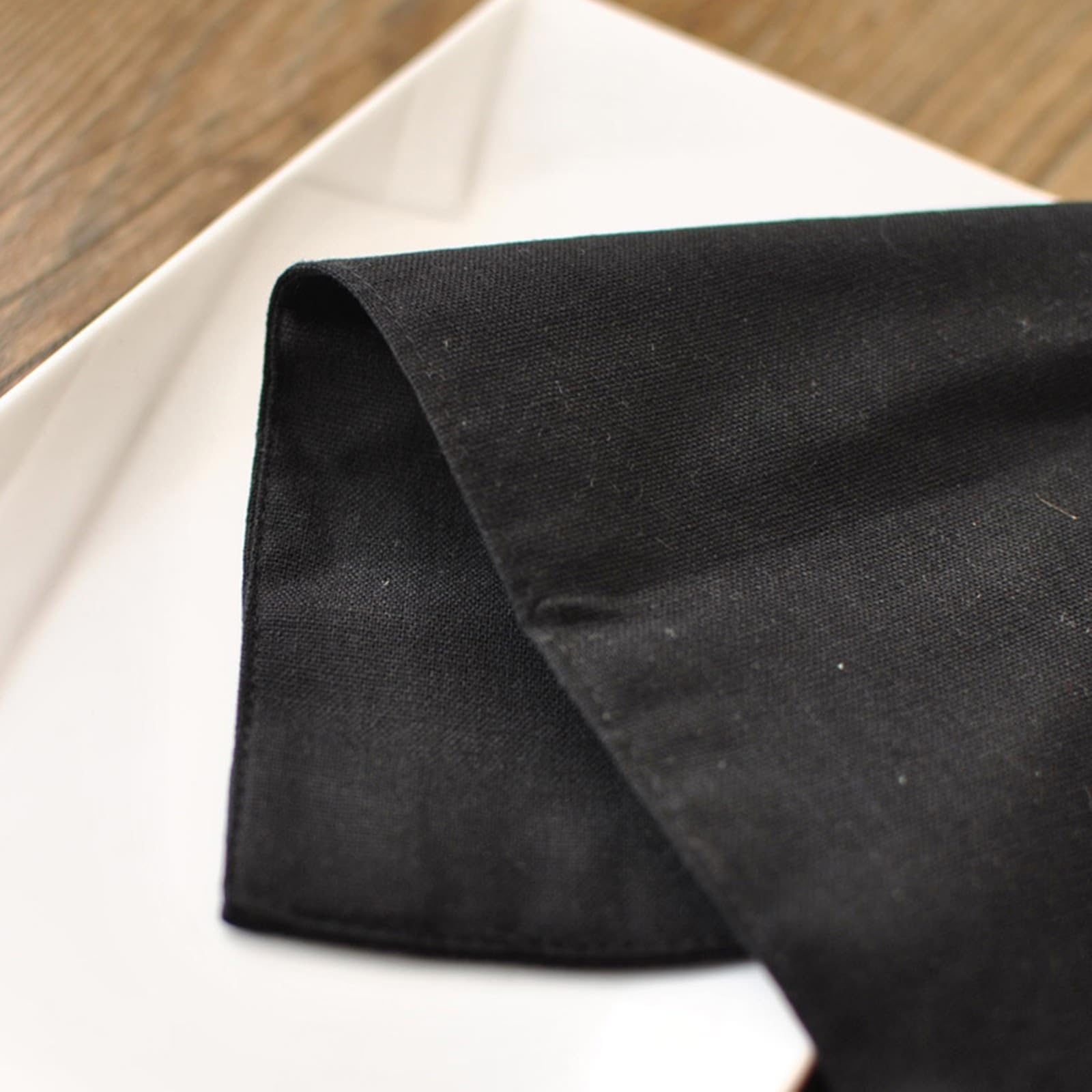 Tischsets Baumwolle Leinen Einfarbig, Rechteckig Tischmatte Schwarz 30x40cm für Restaurant Speisetisch, 10 Stück Platzset Japanisch