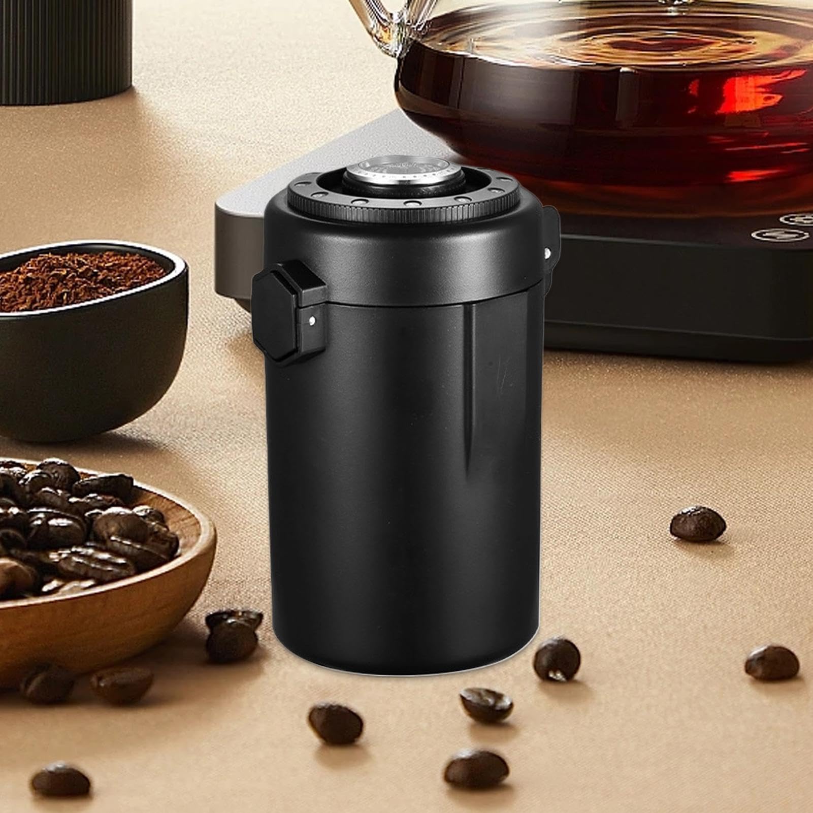 Contenitore Per La Conservazione Del Caffè Barattolo Sottovuoto Da Cucina | Contenitore In Acciaio Per Caffè Con Misurino Ermetico Per Riso Tè Zucchero Caffè Macinato E Al