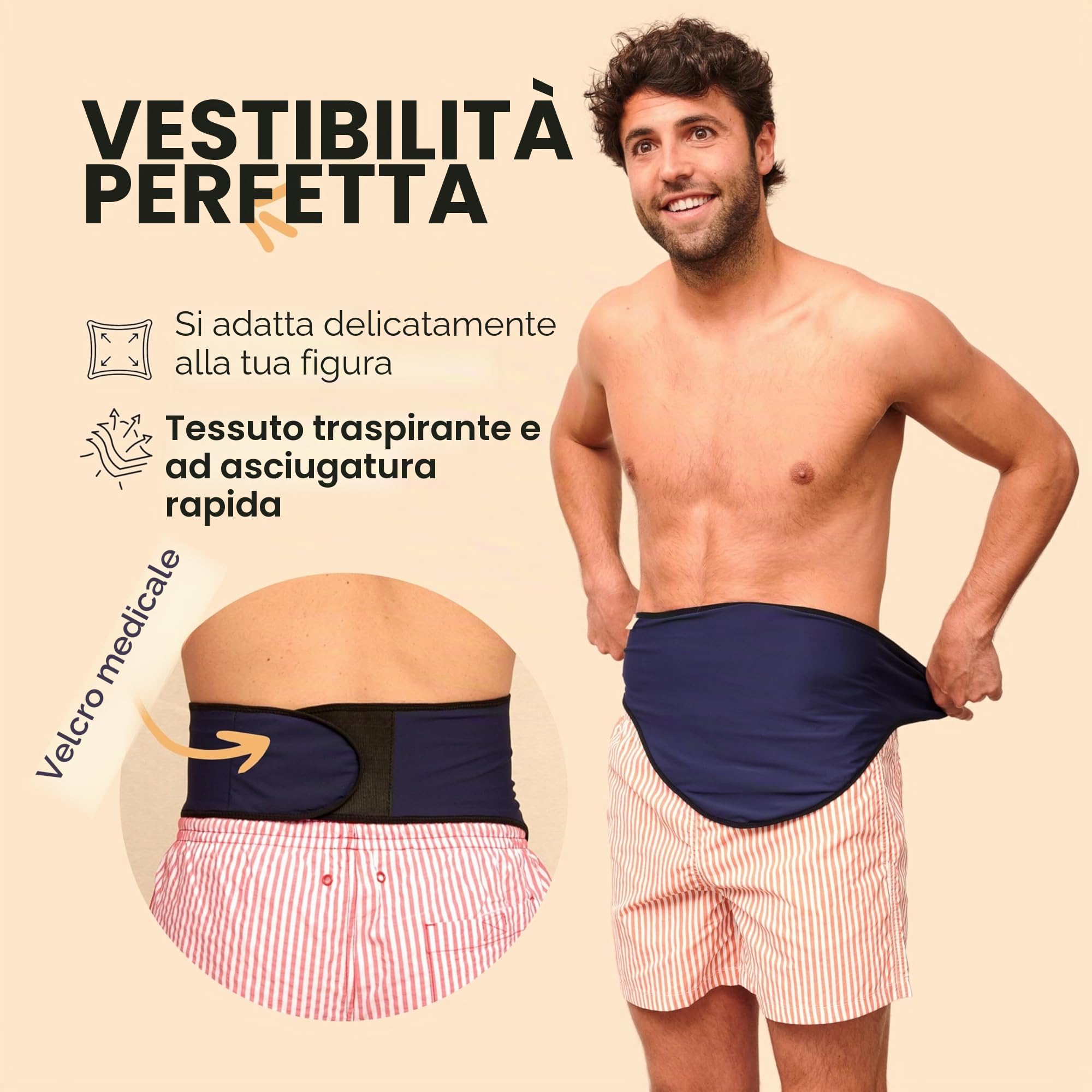 SIIL Cintura per stomia Blue + Protezione dello stoma | PROTEZIONE TOTALE per la tua sacca per stomia | Coperture per sacche ileostomiche e colostomiche | Prodotto in Europa (Medium)