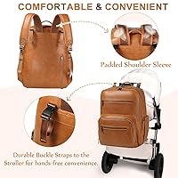 Zaino Fasciatoio VASCHY In Pelle Vegana - Per Neonati, Multifunzione, Leggero, 18L, Grigio - Foto 8