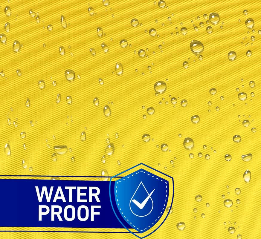 Image of Polyester with PVC Fabric Outdoor Waterproof Curtain with Top Eyelet Protect from AC, Sun, Dust & Rain Used for Balcony, Door & Window (Yellow Color 4.5 X 10 Feet, Pack of 2 Piece)