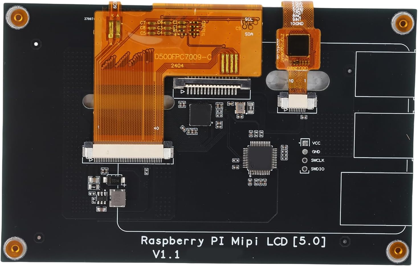 5 Inch DSI IPS LCD Touchscreen Display 800x480 Resolution 5 Point Capacitive Touch Panel Compatible with Boards for DIY Electronics Projects