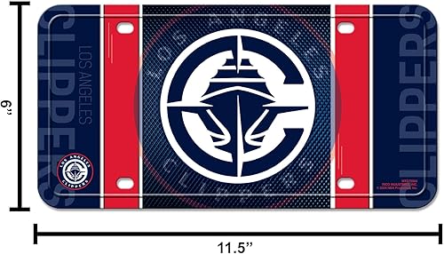 Miniatura 171 de Rico Industries Etiqueta de metal de baloncesto de la NBA de 6 x 12 pulgadas, ideal para camiones/coches/SUV