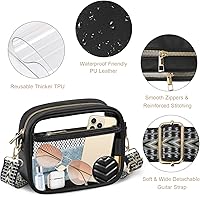 Vista 165 de KETIEE Bolso cruzado transparente, aprobado para estadios, para conciertos, eventos deportivos, festivales