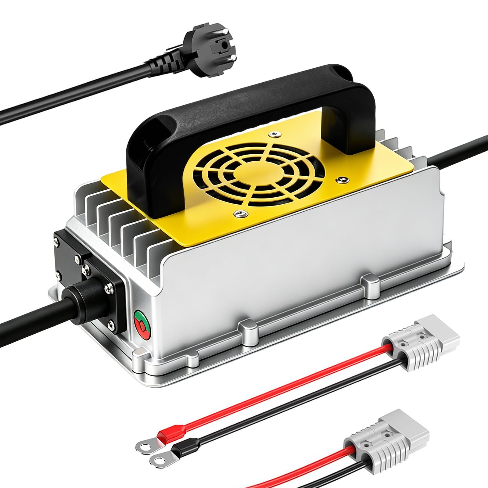 Cargador LiFePO4 58,4V 10A, Cargador Inteligente automático para baterías de Litio Hierro fosfato 48V (51,2V), Cargador rápido LiFePO4 con protección de Seguridad