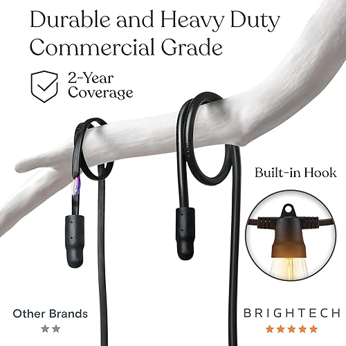 Miniatura 3 de Brightech Ambience Pro Super Bright Solar - Luces de cadena solares superbrillantes para exteriores con control remoto de 48 pies con 15 bombillas