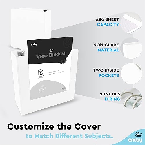 Vista 265 de Carpeta de 3 anillos de 1 pulgada, cubierta transparente de 1 pulgada con 2 bolsillos interiores, carpetas de anillos redondos de colores, en gris