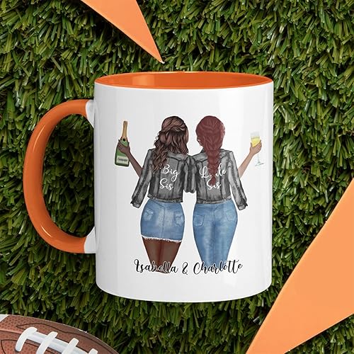 Miniatura 8 de Taza personalizada para la mejor amiga y hermana para mujeres y niñas. Taza de amistad con nombre personalizado para mejores amigas, amistad a larga