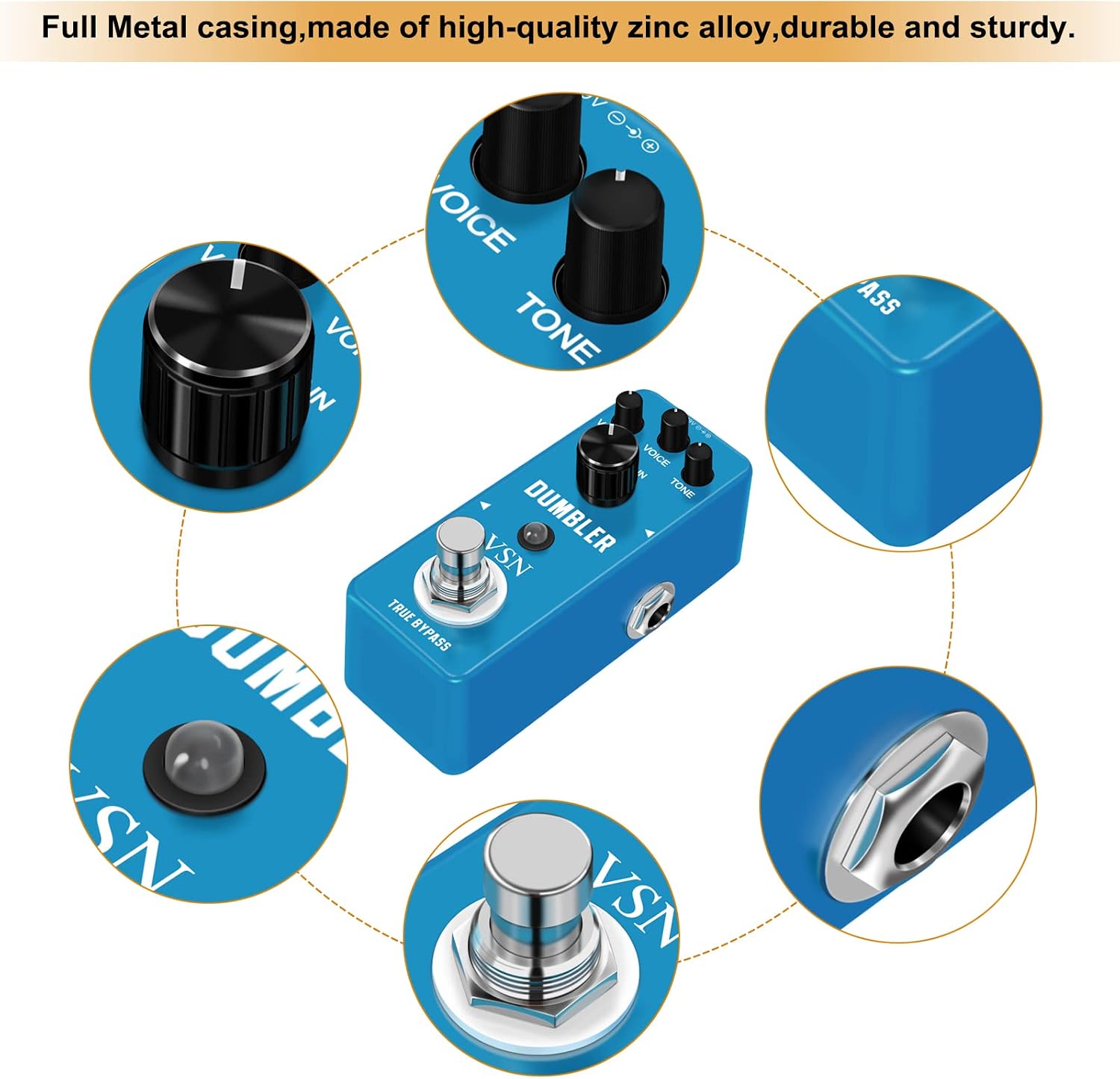 VSN Vintage Overdrive, Classic Analog Overdrive Pedal For Electric Guitar Effect with True Bypass image 4