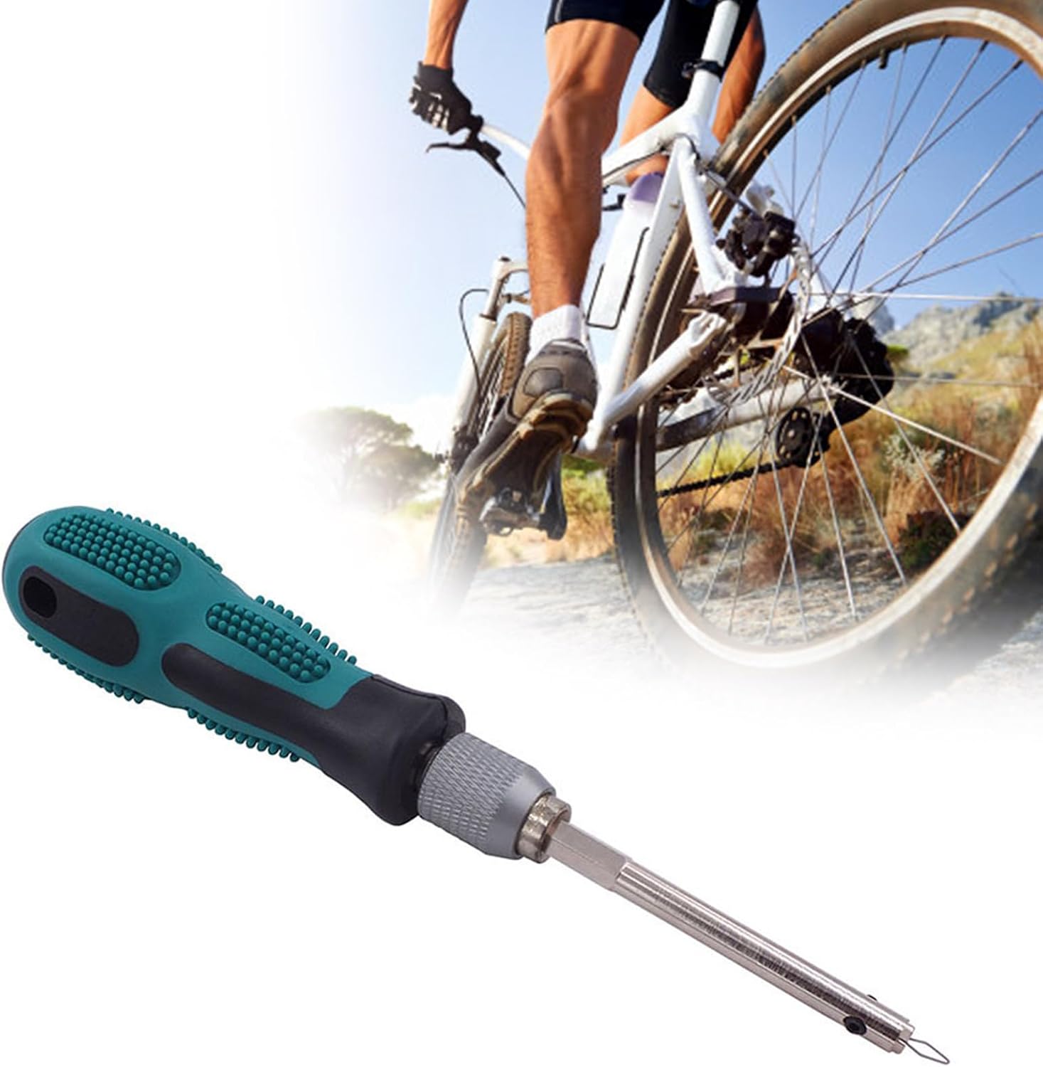 Nipple Removal & Insertion Tool Bicycles Spokes Screwdriver with Handle Bike Driver for Bike Repair Removal & Insertion