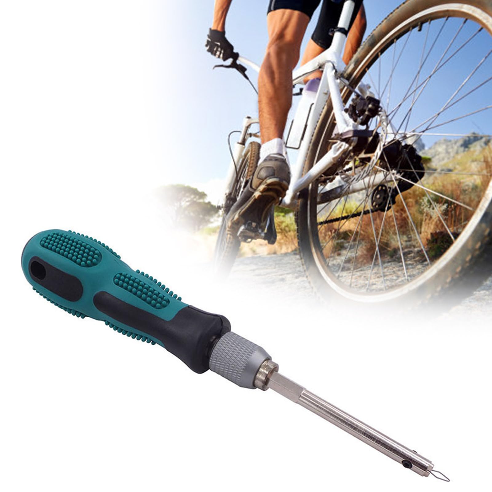 QIEIEI Nipple Screwdriver Nipple Removal & Insertion Tool Bicycles Rims Spokes Screwdriver with Handle Bike Nipple Driver Tool