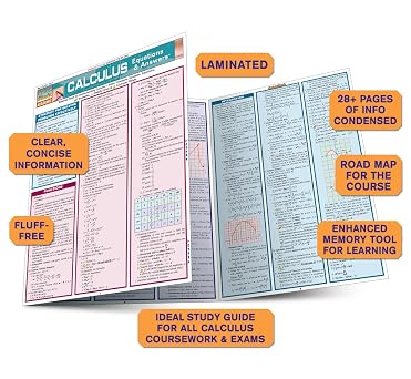 Calculus Equations & Answers: QuickStudy Laminated Reference Guide
