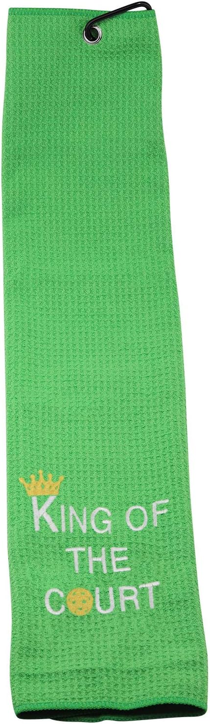 Embroidered Pickleball Towel Gift King/Queen of The Court Pickleball Towel with Clip (Pickleball Queen) : Home & Kitchen
