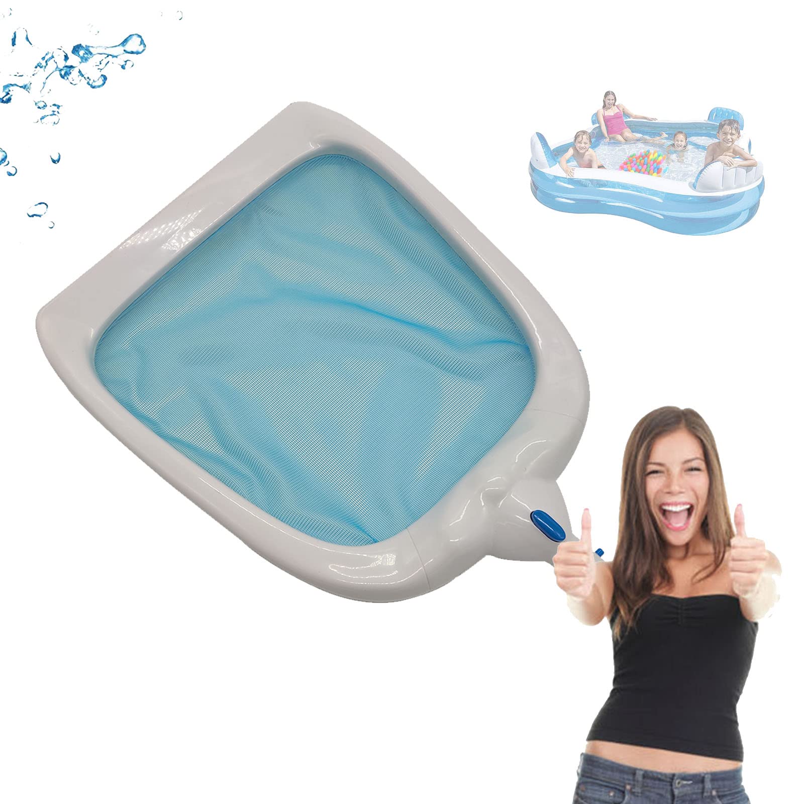 Questo retino per Piscina, Skimmer Professionale per Piscine e laghetti, pulisce Rapidamente Anche i detriti più Fini, Ideale per Spa e laghetti (Asta telescopica Non Inclusa).