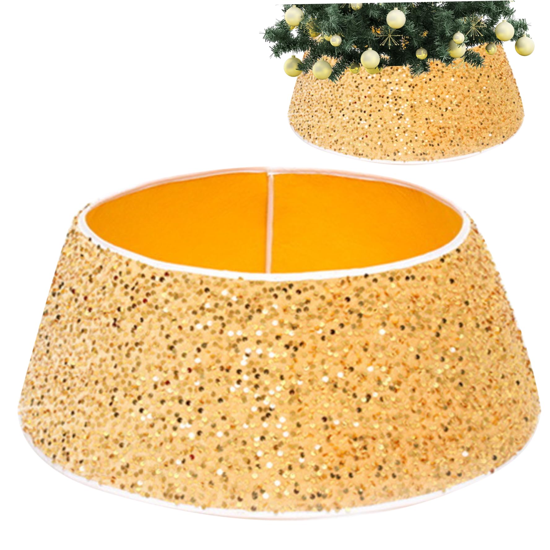 Collier de sapin de Noël à paillettes pour cacher le pied de l'arbre