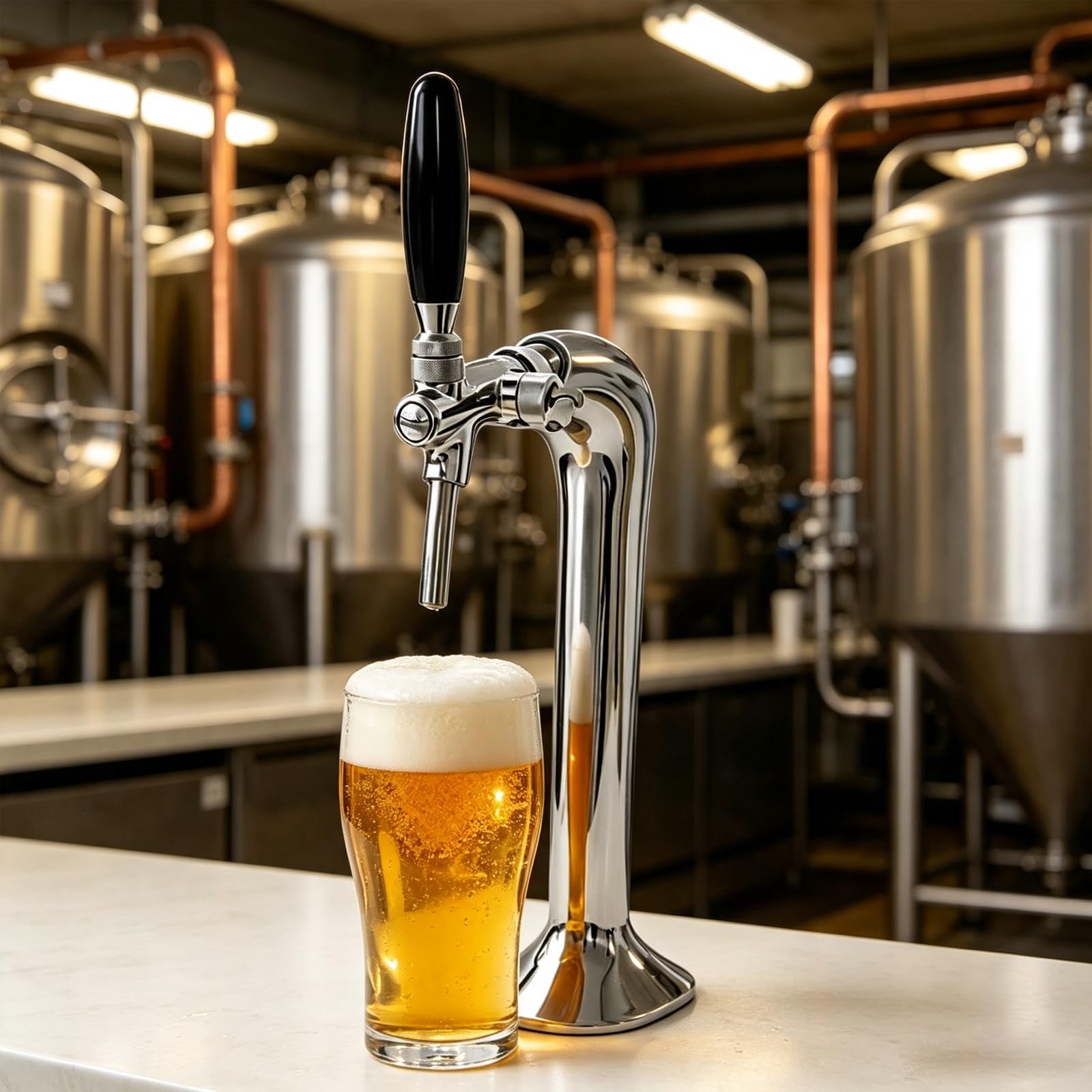 Colonne de Bière Chromée Colonne de distribution en acier inoxydable