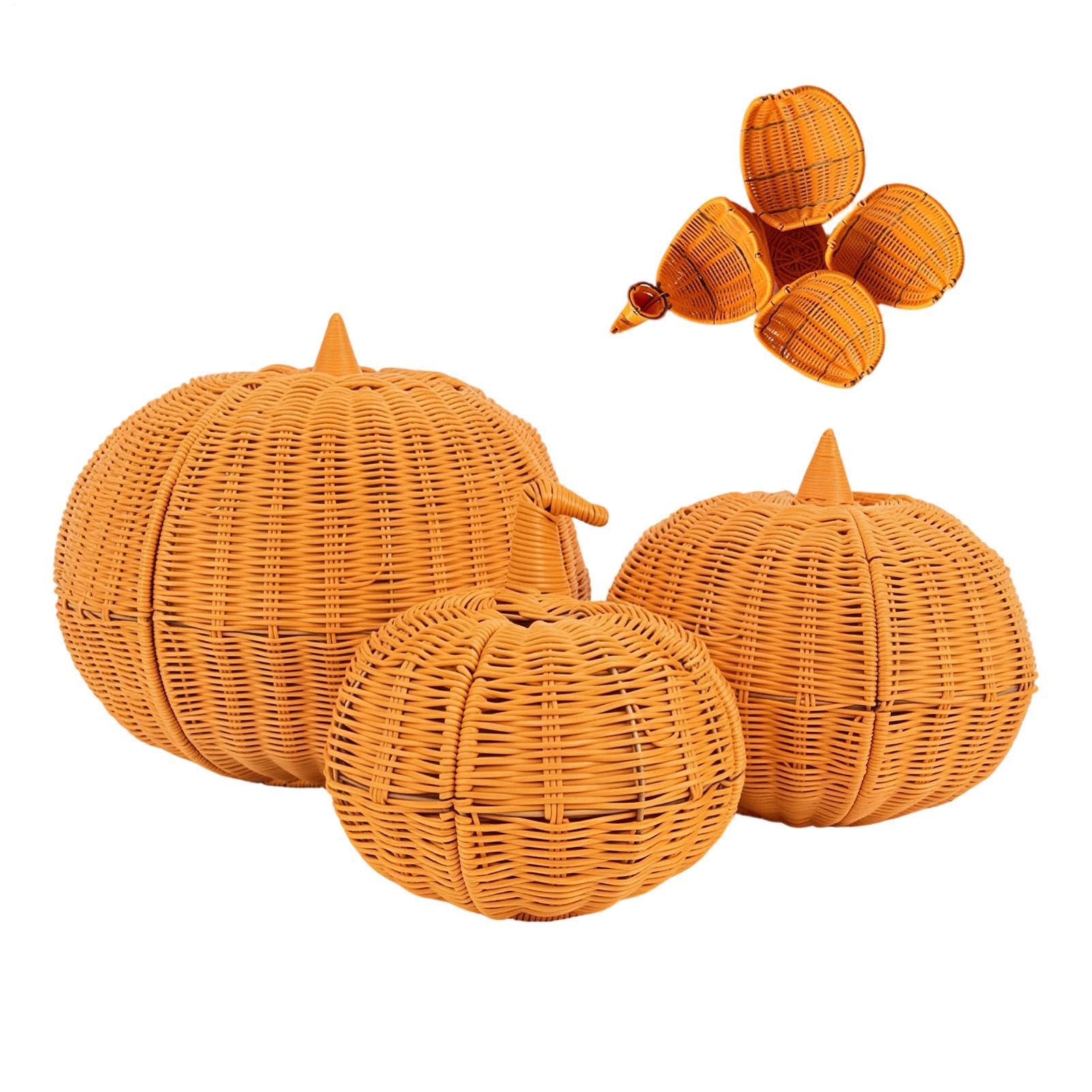 Cesto Portaoggetti A Forma Di Intrecciato Artigianale Centrotavola | Cesto Intrecciata Halloween Decor per Festa Raccolto Autunnale, Interni Esterni, Casa Soggiorno Mensola
