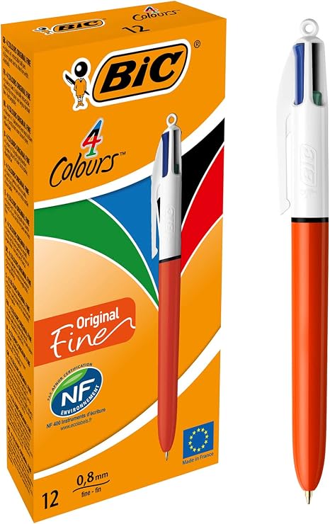 Penne BIC 4 Colori Retrattili – Confezione Da 1,0 Mm, Multicolore, Professionale