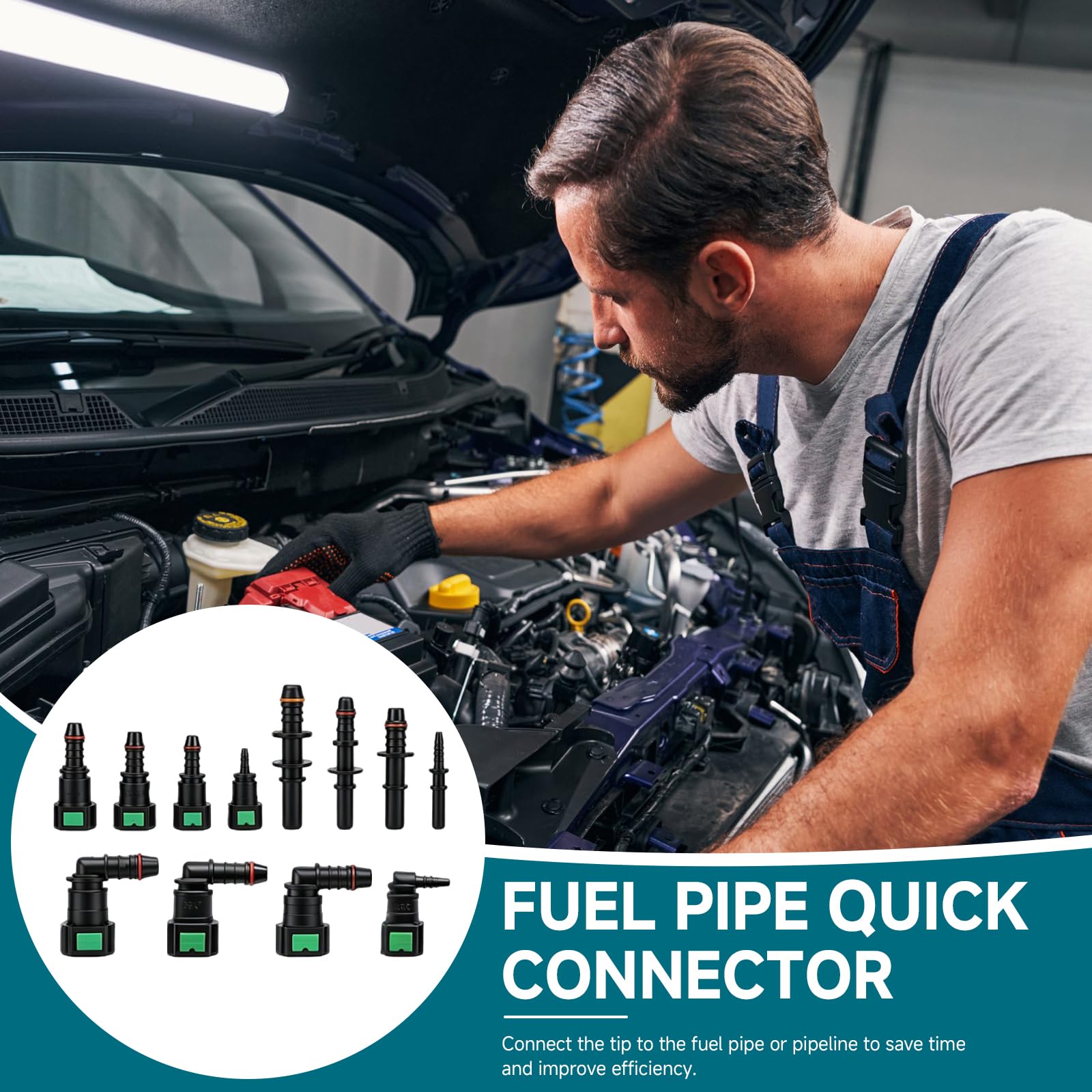 Raccordi Rapidi per Tubi Benzina Multi Misura SAE, Kit Riparazione Auto Moto Barche