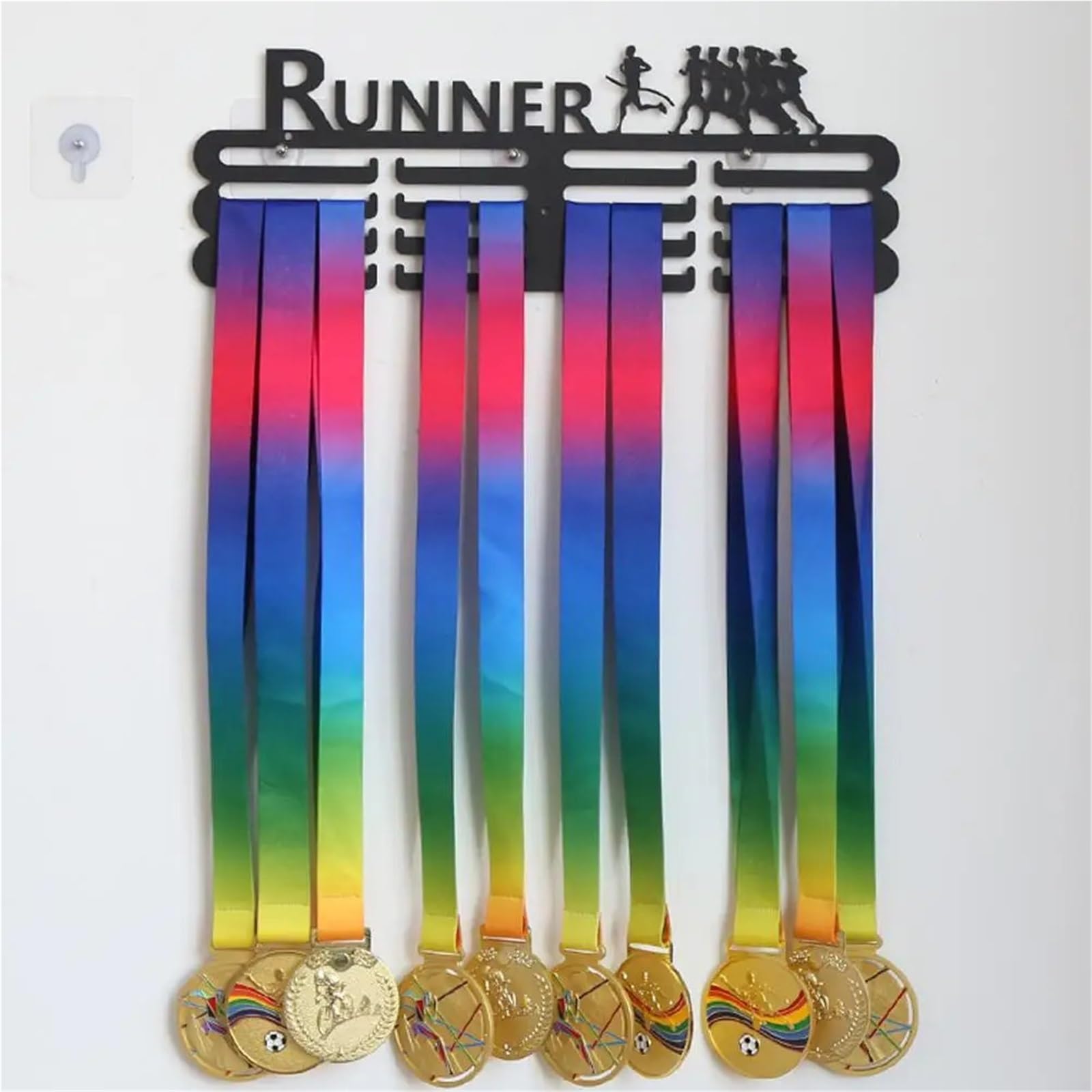 Estante de exhibición de medallas, Soporte de premios, maratón, Deportes, Baloncesto, fútbol, ​​Estante de exhibición montado en la Pared de Metal, Oficina en casa