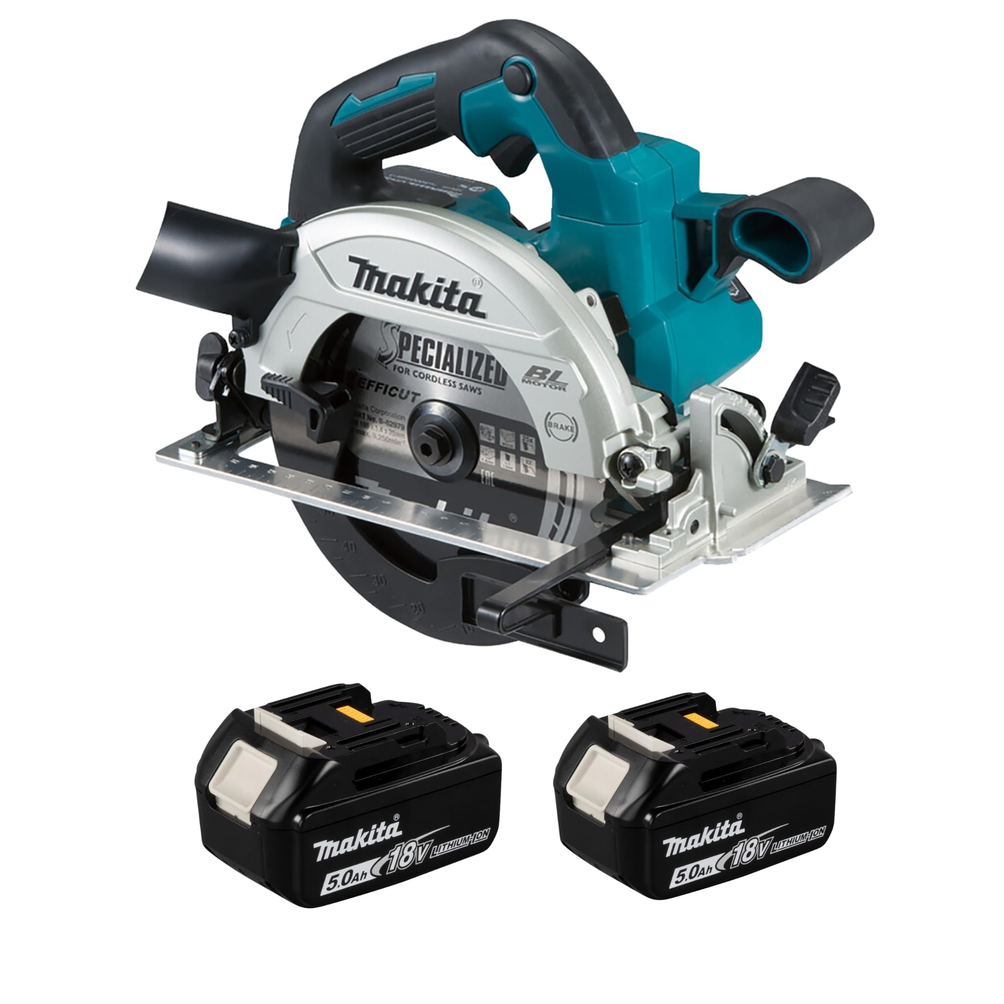 Makita DHS660 18V Brushless Circular Saw with 2 x 5.0Ah Batteries