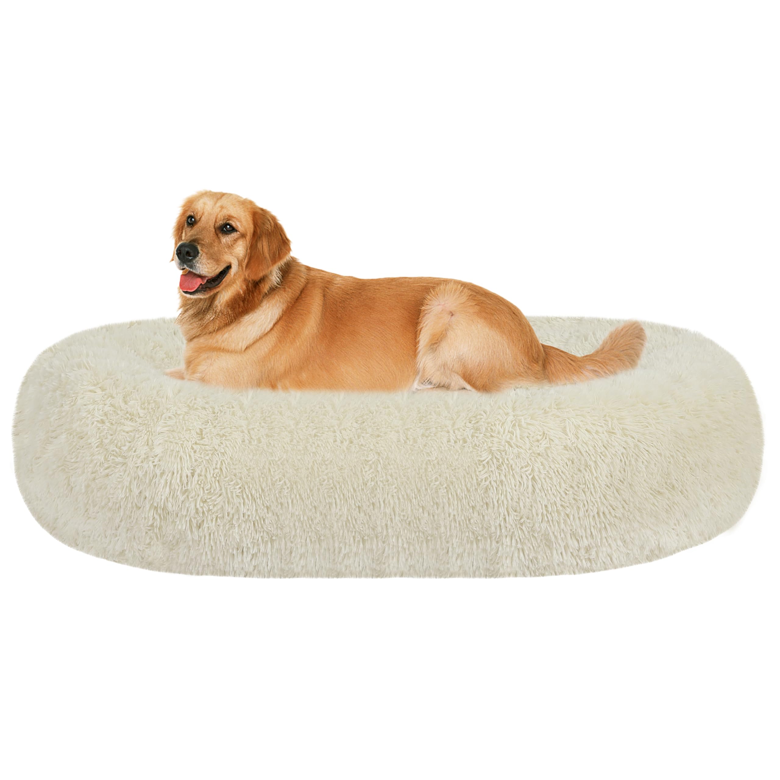 HMTOPE Orthopädisches Hundebett rund Hundekissen Hundesofa Katzenbett Donut Kuscheliges Hundekorb Waschbar