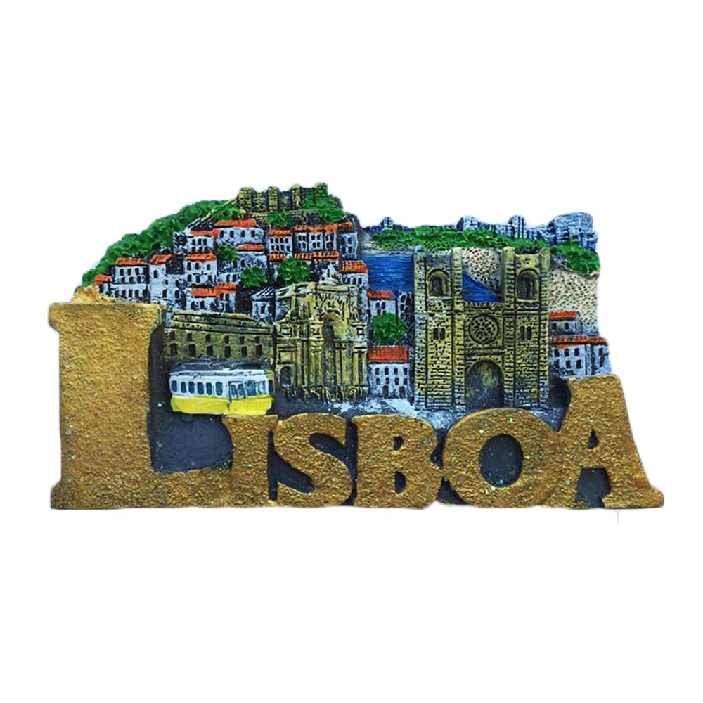 3D Lisbon Portugal Souvenir fridge magnet Travel Sticker, Home & kitchen decoration Lisbon Portugal refrigerator magnet