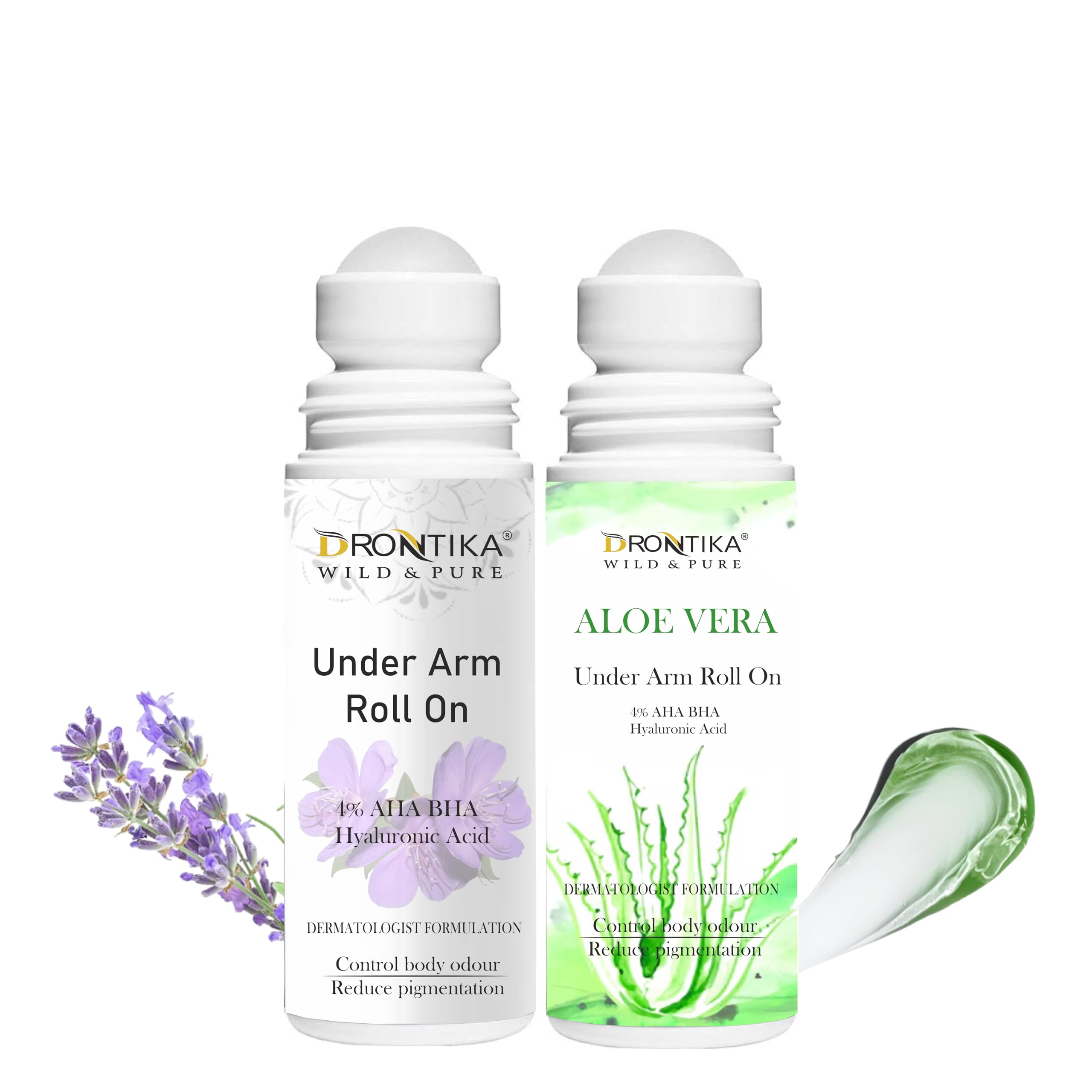 Lavender & Aloe Vera Underarm Roll-On Deodorant with AHA & BHA – Alcohol-Free, Skin Brightening & Soothing Formula – Pack of 2 (50ml Each)-image-15